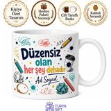 Tupya Gift Isme Özel Düzensiz Deha Yazılı Komik Kupa Bardak Esprili Hediye - Adet - Beyaz