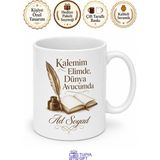 Tupya Gift Isme Özel Kalemim Elimde Yazılı Kupa Bardak Özel Tasarım Hediye - Adet - Beyaz
