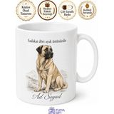 Tupya Gift Isme Özel Kangal Desenli Kupa Bardak Köpek Severler Için Hediye - Adet - Beyaz