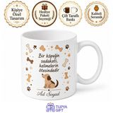 Tupya Gift İsme Özel Köpek Kemiği Temalı Baskılı Kupa Bardak Hediye Köpek Severlere Özel Tasarım
