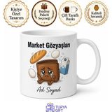 Tupya Gift Isme Özel Market Gözyaşları Yazılı Komik Kupa Bardak Esprili Hediye - Adet - Beyaz