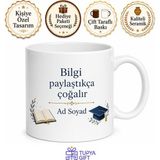 Tupya Gift Isme Özel Öğretim Görevlisi Hediye Kupa Bardak Özel Tasarım Baskılı - Adet - Beyaz