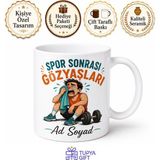 Tupya Gift Isme Özel Spor Sonrası Gözyaşları Yazılı Komik Kupa Bardak Hediye - Adet - Beyaz