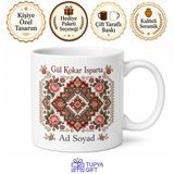 Tupya Gift Isparta Gönen Gül Bahçeleri Halı Dokuma İğne Oyası Yöresel Motif Kupa Hediye Bardak