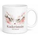 Tupya Gift Kader Ikimizi Birleştirdi Kırmızı Ip Serçe Parmağı Efsanesi Aşk Kupası Hediye - Adet - Beyaz