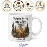 Tupya Gift Kamp Ateşi Duman Altı İsli Orman Kupası Kamp Hediye Bardak