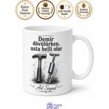 Tupya Gift Kaportacıya Hediye Çekiç Göçük Düzeltme Boyasız Tamir Esnaf Çayı Kupa Bardak - Adet - Beyaz