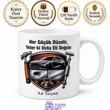 Tupya Gift Kaportacıya Hediye Kupa Çekiç Göçük Düzeltme Boyasız Tamir Esnaf Çayı Kaporta Bardak - Adet - Beyaz