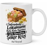 Tupya Gift Karabük Safranbolu Lokumu Kutu Kutu Yiyenlere Çifte Kavrulmuş Şeker Krizi Kupa Hediye - Adet - Beyaz