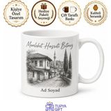 Tupya Gift Karakalem Memleket Baskılı Kupa Bardak Nostalji Hediye Porselen Mug - Adet - Beyaz