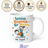 Tupya Gift Kardeşe Hediye Eğlenceli Tasarım Baskılı Kupa Bardak Komik Hediye - Adet - Beyaz