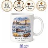 Tupya Gift Kars Ani Harabeleri Doğu Ekspresi Kış Masalı Kaşar Kaz Eti Sarıkamış Kayak Kupa Hediye - Adet - Beyaz