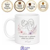 Tupya Gift Kendini Sevmeyi Öğrenenlere Özşefkat Aynaya Bakıp Gülümseme Baskılı Kupa Bardak Hediye - Adet - Beyaz