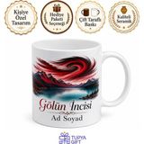 Tupya Gift Kırmızı Siyah Gölün Incisi Doğu Rüzgarı Vanspor Taraftarına Göl Manzaralı Kupa Bardak Hediye - Adet - Beyaz