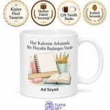 Tupya Gift Kırtasiyeciye Hediye Kalem Kokusu Defter Kaplama Okul Alışverişi Yoğunluğu Kupa Bardak - Adet - Beyaz