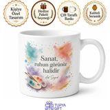 Tupya Gift Kişiye Özel Sanatçı Ruhlu Baskılı Kupa Bardak Isimli Hediye - Adet - Beyaz