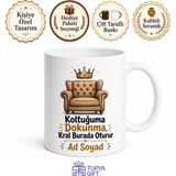 Tupya Gift Koltuk Kralı Yazılı Komik Baskılı Kupa Bardak Esprili Hediye - Adet - Beyaz
