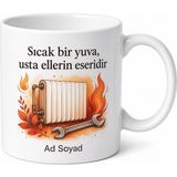 Tupya Gift Kombi Bakımı Yapan Ustaya Kışa Hazırlık Sıcacık Ev Çay Kupası Hediye - Adet - Beyaz