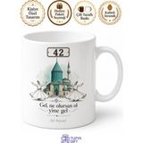 Tupya Gift Konya Plakalı Mevlana Türbesi Dönen Semazenler Manevi Kupa Bardak Hediye - Adet - Beyaz
