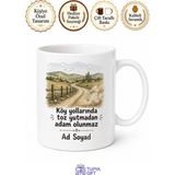 Tupya Gift Köy Yolu Tozu Temalı Esprili Kupa Bardak Komik Hediye Porselen Mug - Adet - Beyaz