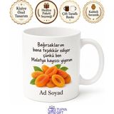 Tupya Gift Kuru Kayısı Yiyenlere Malatya Kayısısı Gün Kurusu Bağırsak Dostu Kupa Bardak Hediye - Adet - Beyaz