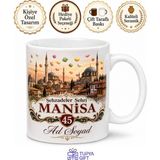 Tupya Gift Manisa Plakalı Mesir Macunu Şehzadeler Şehri Kupa Bardak Hediye - Adet - Beyaz