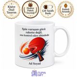 Tupya Gift Masa Tenisi Oyuncusuna Spin Vuruş Pinpon Topu ve Raket Kupa Bardak Hediye