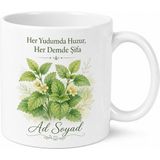 Tupya Gift Melisa Çayı Temalı Baskılı Kupa Bardak Hediye Özel Tasarım Porselen Mug - Adet - Beyaz