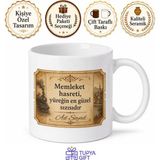 Tupya Gift Memlekete Bir Bilet Temalı Kupa Bardak | Nostaljik Hediye | Özel Tasarım - Adet - Beyaz