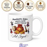 Tupya Gift Memlekette Düğün Sezonu Kupa Bardak Komik Hediye Porselen Mug - Adet - Beyaz