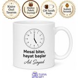 Tupya Gift Mesai Bitimini Saniye Saniye Sayan Çalışan Kupa Bardak Ofis Hediye - Adet - Beyaz