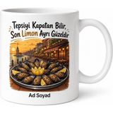 Tupya Gift Midye Dolmacıda Tepsi Kapatanlara Limon Sıkılmış Yaz Akşamı Kupa Bardak Hediye - Adet - Beyaz