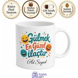 Tupya Gift Mizah Neşe Kahkaha Pozitif Enerji Kupa Bardak Hediye Komik Espri - Adet - Beyaz