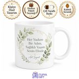 Tupya Gift Moringa Çayı İçenlere Özel Tasarım Kupa Bardak Form Çayı Hediye Porselen Mug
