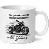 Tupya Gift Motorcuya Hediye Motosiklet Temalı Baskılı Kupa Bardak Özel Tasarım - Adet - Beyaz