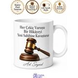 Tupya Gift Müzayede Yöneticisi Çekiç Satıyorum Satıldı Antika Değer Kupa Bardak Hediye - Adet - Beyaz