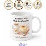 Tupya Gift Nişasta Kullananlara Hediye Mısır Buğday Puding Nişastası Baskılı Porselen Kupa Bardak - Adet - Beyaz