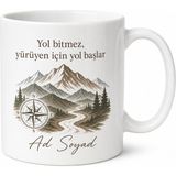 Tupya Gift Nomad Baskılı Göçebe Ruhlu Gezginlere Özel Tasarım Çay Kupası Hediye - Adet - Beyaz
