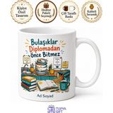 Tupya Gift Öğrenci Evi Temalı Komik Baskılı Kupa Bardak Eğlenceli Hediye Porselen Mug - Adet - Beyaz