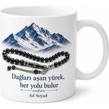 Tupya Gift Oltu Taşı Tespihli Palandöken Dağı Erzurum Hatırası Kupa Bardak Hediye - Adet - Beyaz