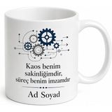 Tupya Gift Operasyon Müdürü Tasarımlı Isme Özel Seramik Kahve Kupası Ofis Hediyesi - Adet - Beyaz