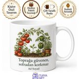 Tupya Gift Organik Sebze Yetiştirenlere Temiz Tarım Ata Tohumu Kupası Şehir Çiftçisi Hediye Kupa Bardak - Adet - Beyaz