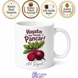 Tupya Gift Pancar Kullananlara Özel Şeker Pancarı Kırmızı Pancar Turşu Pancarı Hediye Kupa Bardak - Adet - Beyaz