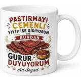 Tupya Gift Pastırmacı Kupa Kayseri Esprili Kahvaltı Pastırma Çemen Hediye Bardak - Adet - Beyaz