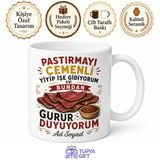 Tupya Gift Pastırmacı Kupa Kayseri Esprili Kahvaltı Pastırma Çemen Hediye Bardak