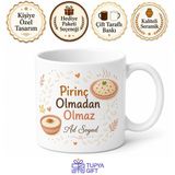 Tupya Gift Pirinç Kullananlara Hediye Osmancık Baldo Pilavlık Sütlaç Temalı Kupa Bardak