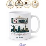 Tupya Gift Plakalı Konya Temalı Baskılı Kupa Bardak Özel Tasarım Hediye - Adet - Beyaz