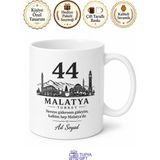 Tupya Gift Plakalı Malatya Temalı Baskılı Kupa Bardak Malatya Hediye Hatıra - Adet - Beyaz