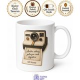 Tupya Gift Polaroid Temalı Nostaljik Baskılı Kupa Bardak Retro Fotoğraf Hediye - Adet - Beyaz