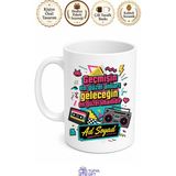 Tupya Gift Retro 90'lar Temalı Baskılı Kupa Bardak Nostalji Hediye Porselen Mug - Adet - Beyaz